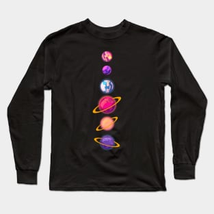 The Awesome Colorful Planets Of Solar System Funny Astronomy Long Sleeve T-Shirt